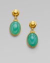 From the Laguna Collection. Vibrant green chalcedony glows in a setting of rich 24k gold.Green chalcedony 24k gold Length, about 1½ Post back Imported