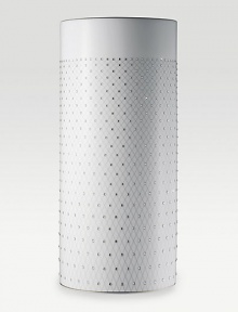 With a regal bearing, this elegant and modern design of fine bone china is adorned with a trellis pattern of platinum and sparkles with over 2200 hand-set Swarovski crystals.Bone chinaCrystals17H X 10W X 7.5DHand washImported With a regal bearing, this elegant and modern design of fine bone china is adorned with a trellis pattern of platinum and sparkles with over 2200 hand-set Swarovski crystals.Bone chinaCrystals17H X 10W X 7.5DHand washImported