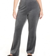 Relax in the plush comfort of Style&co. Sport's plus size velour pants.