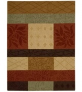 Enhance any modern home décor with this unique and multi-faceted Nourison area rug. It features abstract and geometric designs which are expertly hand-carved in 100% wool for exciting textured, embossed and shadow effects.