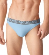 Get the freedom you want with the support you need with these thong briefs from Armani.