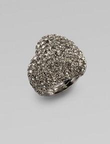 A dazzling, statement piece in a heart shape, embellished with sparkling stones. Plated brassGlass stonesWidth, about ¾Adjustable sizing between 6 to 8Imported A dazzling, statement piece in a heart shape, embellished with sparkling stones. Plated brassGlass stonesWidth, about ¾Adjustable sizing between 6 to 8Imported