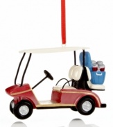 Ready to roll. Keep your game going through the off season with Midwest's golf cart ornament. A cooler of beer on the back seat keeps things extra merry.