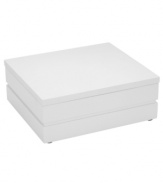 Treasured bracelets, necklaces and rings will all be accounted for in the Alice jewelry box from Reed & Barton. Open the lid to reveal three sections with flocked white lining.