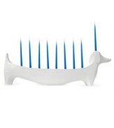 A menorah inspired by man's best friend, this sculpted white dachshund from Jonathan Adler is one hot dog at Hanukkah tables. Pull out a couple of candles and keep him on display all year long.