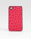 EXCLUSIVELY AT SAKS. Sumptuous ostrich-stamped leather snaps over your iPhone® for a stylish cover.Ostrich-stamped leather2¼W X 4½H X 1/4DImported Please note: iPhone® not included. 