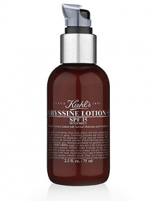 This lightweight moisturizing lotion helps protect skin from external damage and diminishes the effects of aging. Combining Abyssine and Corallina Extract, our formula helps minimize the appearance of fine lines and wrinkles. With added sunscreen protection, the formula provides UVA/UVB broad-spectrum protection from the sun's harmful rays. Dermatologist tested for gentleness and suitable for sensitive skin. 2.5 oz. 