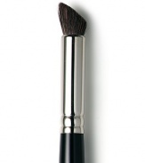 Laura Mercier's all-natural brush for colour application and blending. To contour, place the flat side upward, point into the crease and use a windshield wiper motion. Choose long handle or travel size brush. Made in USA. 