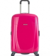 Shine a light on trouble-free travel! All eyes are on this bright hardside that follows your lead in whatever direction travel takes you on four multi-directional spinner wheels. Navigating through crowds with your luggage is a breeze with the lightweight construction of this incredibly strong suitcase. 10-year warranty. (Clearance)