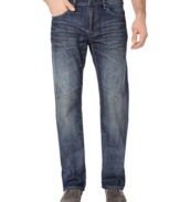 Gain some interest. Whisker detailing on these Buffalo David Bitton jeans add appeal to any casual outfit you create.