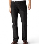 A sleek, slim fit puts a modern twist on these comfortable throwback jeans from Levi's.