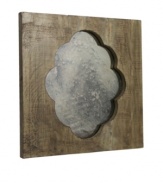 Regina Andrew combines a whimsical scalloped mirror with a straight-edged frame in distressed wood that's utterly charming in bedrooms, hallways and sitting areas.