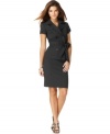 Super subtle stripes give this stylish skirt suit by Nine West extra depth while the silhouette puts on the polish.