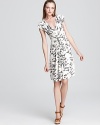 Armani Collezioni Dress - Stencil Floral Print Ruched Front