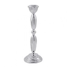 Shaped by hand of durable recycled aluminum, these striking candlesticks from Mariposa are detailed with a softly textured finish and beaded edges for a look that's at once organic and refined.