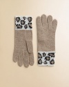 Wildly chic gloves in a wool blend, styled with leopard-print trim and a touch of cashmere for the fashionista in your life. Polyester/nylon/wool/angora/cashmereHand washImported