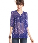 Pair Lily White's bird print top with your number one skinnies for a look that flies high on fabulous style!