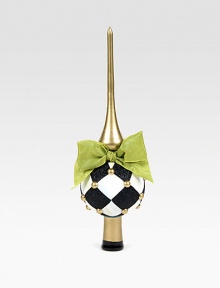 An elegant touch for the top of your tree, this shapely ornament of mouth-blown, hand-painted glass will become a treasured part of your collection.Mouth-blown, hand-painted glassOrganza ribbon accent12H X 3.5 diam.Imported Please note: Due to their handmade nature, ornaments may vary slightly. An elegant touch for the top of your tree, this shapely ornament of mouth-blown, hand-painted glass will become a treasured part of your collection.Mouth-blown, hand-painted glassOrganza ribbon accent12H X 3.5 diam.Imported Please note: Due to their handmade nature, ornaments may vary slightly.