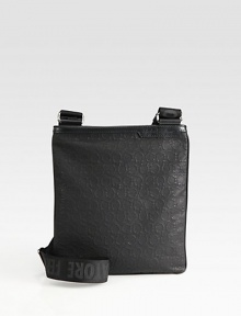 Allover signature logo pattern adorns this versatile shoulder bag finished in embossed calfskin leather.Zip closureAdjustable shoulder strapInterior zip pocket10¼W x 12¼HMade in Italy Allover signature logo pattern adorns this versatile shoulder bag finished in embossed calfskin leather.Zip closureAdjustable shoulder strapInterior zip pocket10¼W x 12¼HMade in Italy