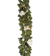 Don your staircase, mantel or pillars with this Magnolia garland from Winward. Perfect for decorating in winter months, it reflects the peaceful calm of the season in these white blossoms.