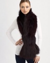 EXCLUSIVELY AT SAKS. A luxurious dyed or natural silver fox style. About 7 X 63Natural or dyed silver foxSpecialist dry cleanImported Fur origin: China