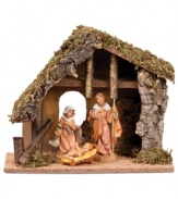 The perfect pieces to start a new tradition, this set comes complete with wooden stable and Mary, Joseph and Baby Jesus figurines, as a lovely representation of the miracle of Christmas.