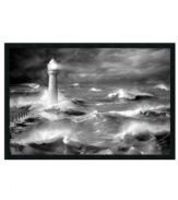 All hands on deck. Le Four lighthouse guides daring ships through the violent swells of Brittany, France, in this dramatic art print. A simple black frame won't interfere with all the action.
