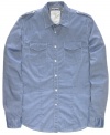 Cool chambray helps this Guess shirt become the ultimate style statement.
