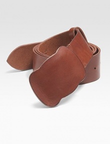 A smart, sporty design with a shapely leather plaque buckle with push-stud close. About 1½ wide Made in Italy A smart, sporty design with a shapely leather plaque buckle with push-stud close. About 1½ wide Made in Italy