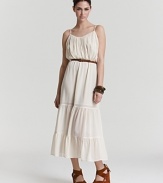 Marrying a touch of romance and bit of Bohemia, this flowing Joie dress exudes effortless femininity--perfect for the woman who adores summer style. Belted to define the silhouette, the day-perfect piece is a timeless investment.