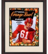 The Tigers were roaring to go in 1961, beating out Navy football at the 1961 Orange Bowl Classic. Fifty years later, the vibrant cover art from that day's program is vibrantly restored, framed and ready to hang.