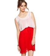 Look pretty in pleats with this frock from Urban Hearts, where a gauzy, crop top overlays a gorgeously textured dress!