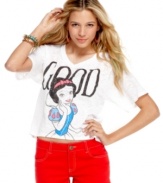 Reign as the queen of fun in a Snow White tee from Mighty Fine that hosts the epic battle between good and evil!