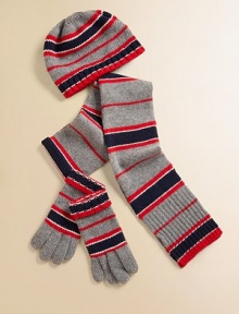 A warm, weighty wool-blend from Italy in handsome stripes for school, snowball fights and every wintry day.Smooth knit crown with ribbed trim40% wool/28% rayon/15% nylon/10% cashmere/7% angoraDry cleanImported A warm, weighty wool-blend from Italy in handsome stripes for school, snowball fights and every wintry day.Smooth knit crown with ribbed trim40% wool/28% rayon/15% nylon/10% cashmere/7% angoraDry cleanImported