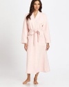 EXCLUSIVELY AT SAKS. Experience the warmth of this quilted silhouette, with simple trim and oversized front pockets. V-neckLong sleevesContrast trimSelf-tie waistFront patch pocketsAbout 50 from shoulder to hemCotton/polyesterMachine washImported