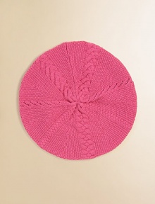 A slouchy beret exudes Parisian chic, rendered in a blend of variegated cable and flat-knit stitches for a charming look.Solid rubbed brimCottonMachine washImported A slouchy beret exudes Parisian chic, rendered in a blend of variegated cable and flat-knit stitches for a charming look.Solid rubbed brimCottonMachine washImported