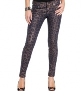 Go bold or go home! Eye-popping leopard print adds fierce attitude to these skinny jeans from Baby Phat!