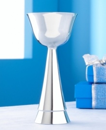 A decidedly modern rendering of the traditional Hebrew Kiddish cup. A dramatic swelled design and elevated cup create a striking look of spiritual beauty. Perfect for honoring and celebrating the Sabbath, holiday ceremonies and special dinners. A decidedly modern rendering of the traditional Hebrew Kiddish cup. A dramatic swelled design and elevated cup create a striking look of spiritual beauty. Perfect for honoring and celebrating the Sabbath, holiday ceremonies and special dinners.