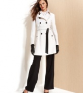 DKNY's wool-blend trench coat keeps you warm  - and stylish - all season. This chic topper is subtle yet totally striking.