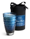 This candle has a beautiful hand blown large honeycomb shape glass filled with 100% soy wax that ignites an essence of blackberry leaf. Burn time is about 60 hours.