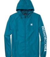 Layer-up with skater style this summer wearing this windbreaker jacket from DC Shoes.