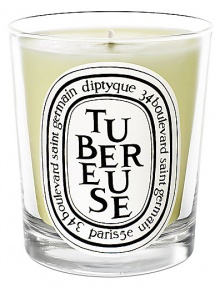 Very strong and flowery, the tuberose gives off an intoxicating and sensual perfume. It is a white bulbous flower native to Mexico, and the most expensive floral raw material in the world, for perfume making.Floral 50-60 hours burn time Keep wick trimmed to ½ to ensure optimal use Hand poured and made in France Very strong and flowery, the tuberose gives off an intoxicating and sensual perfume. It is a white bulbous flower native to Mexico, and the most expensive floral raw material in the world, for perfume making.Floral 50-60 hours burn time Keep wick trimmed to ½ to ensure optimal use Hand poured and made in France
