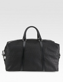 A jet-setter's favorite, this weekender is designed from embroidered canvas with double top handles. Zip closureInterior pocket21½W x 11H x 8½DCottonMade in Italy A jet-setter's favorite, this weekender is designed from embroidered canvas with double top handles. Zip closureInterior pocket21½W x 11H x 8½DCottonMade in Italy