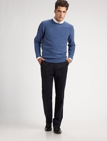EXCLUSIVELY OURS. Superior comfort for this season and next in pure Scottish cashmere with garter-stitch detail. Crewneck Scottish cashmere Dry clean Imported 