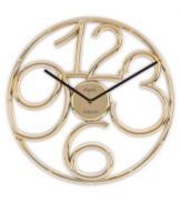 Giant sculpted numbers and a polished chrome or golden finish lend this Opal Clocks timepiece to ultra-modern settings.