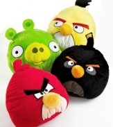 Inspired by the latest gaming craze, Angry Birds, these decorative pillows feature four of your favorites characters in bright colors and plush fabric for a whimsical addition to your decor.