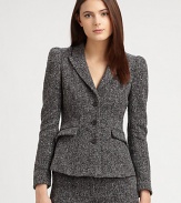 Nubby stretch tweed, tailored in a timeless, elegant blazer silhouette.Peaked lapelsButton frontFlap pocketsButton cuffsFully linedAbout 23 from shoulder to hem33% silk/20% polyester/18% cotton/13% wool/11% viscose/3% nylon/2% elastaneImportedModel shown is 5'10 (177cm) wearing US size 4. 