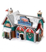 Mater, Lighting and all the Disney Cars will make a pit stop here at the Elf Detailing Shop, where they'll get a fresh polish and paint job before the holidays from the handiest little helpers in North Pole Village.