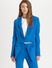 A zip-off tuxedo hem amps up the versatile appeal of this tailored silk topper.Notch collarDefined shouldersChest pocketFront tab closureZip-off hemAbout 28 from shoulder to hemSilkDry cleanImportedModel shown is 5'9½ (176cm) wearing US size 4.