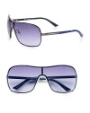 Lightweight, full-rim metal frames designed for the on-the-go man of style. Available in dark blue/gray frames with gray gradient lenses.Logo temple detail100% UV ProtectiveImported